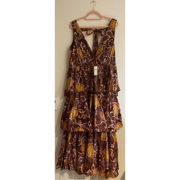 Anthropologie Atsu V-Neck Floral Tiered Maxi Dress NWT SZ 1X - Picture 9 of 16